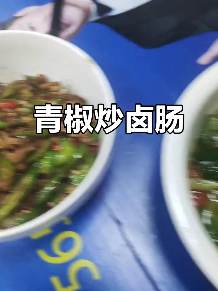 青辣椒炒卤肠,黄瓜狗肉汤,豆泥配米饭