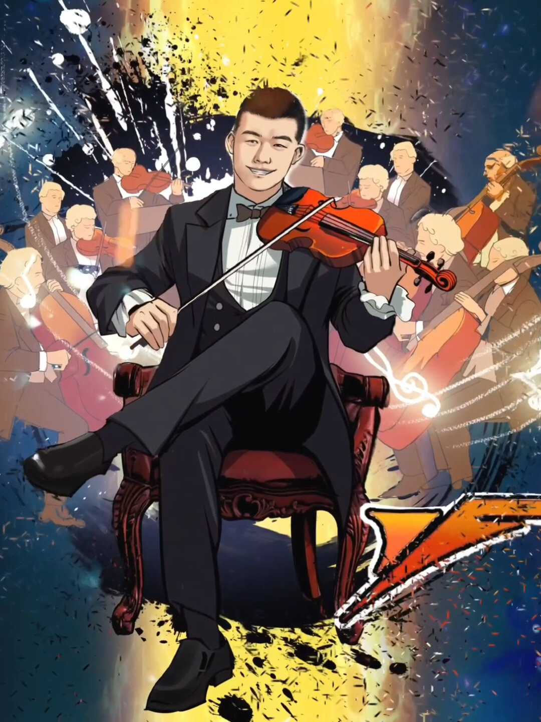 画画 小提琴 绘画设计之小提琴大师