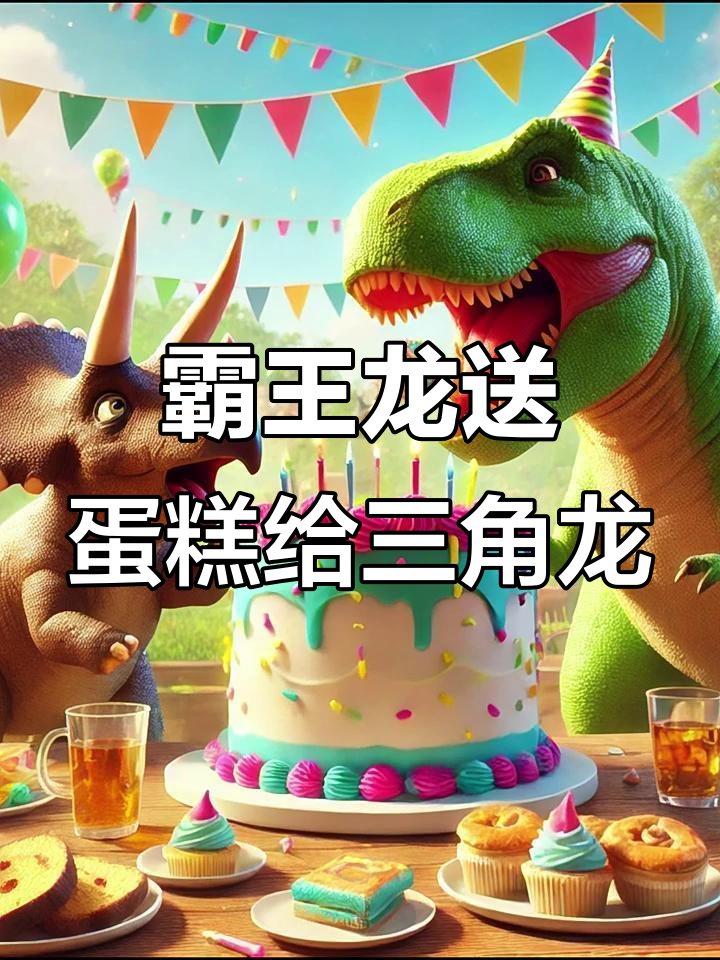 霸王龙开车买蛋糕,为三角龙的生日惊喜庆祝