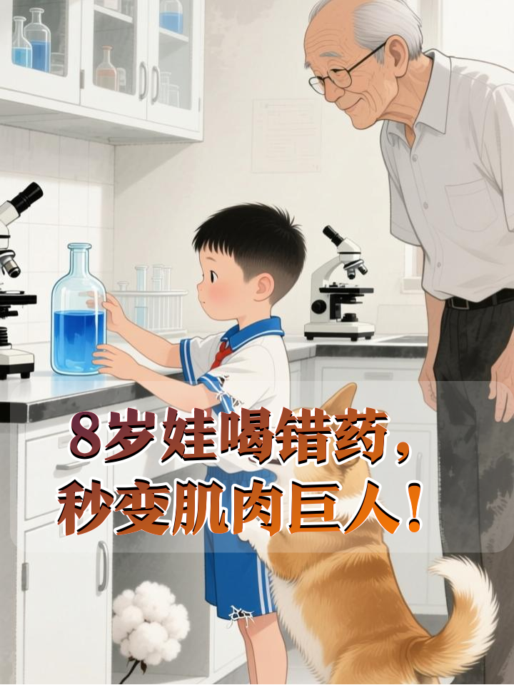 8岁男孩误喝爷爷的神秘药水，一夜变身肌肉猛男！