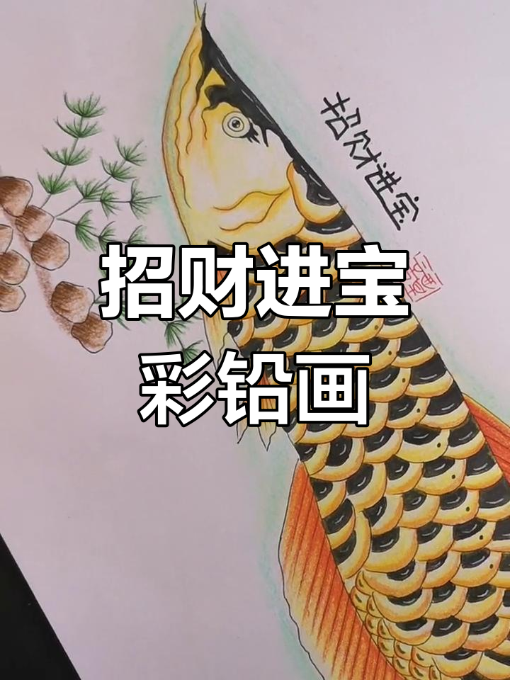 彩铅线描招财进宝,财运滚滚来!