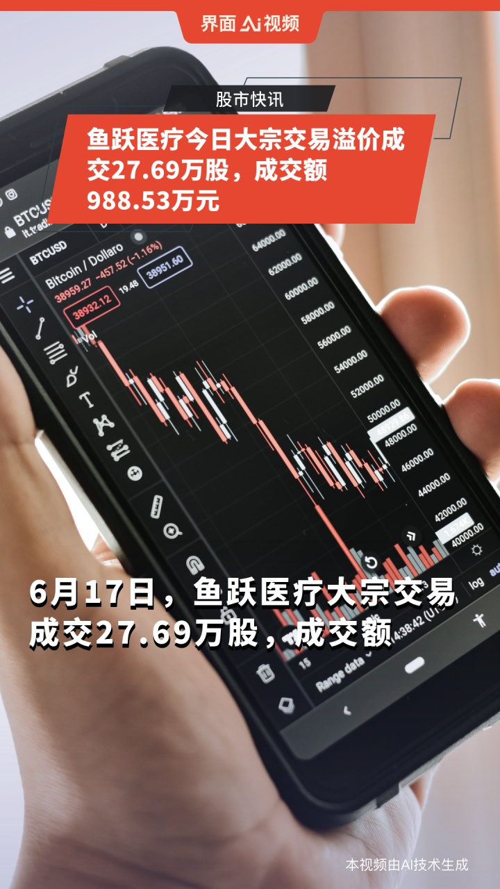 鱼跃医疗今日大宗交易溢价成交27.69万股,成交额988.53万元