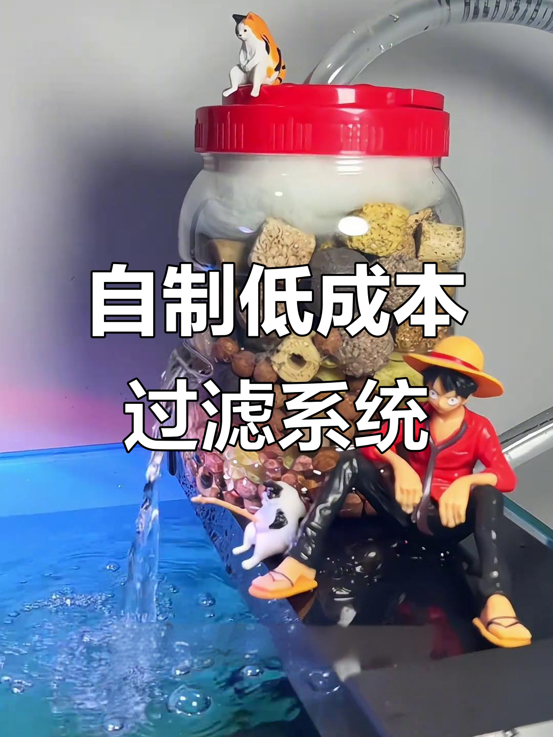废旧塑料瓶变身鱼缸瀑布过滤器,简单又省钱!