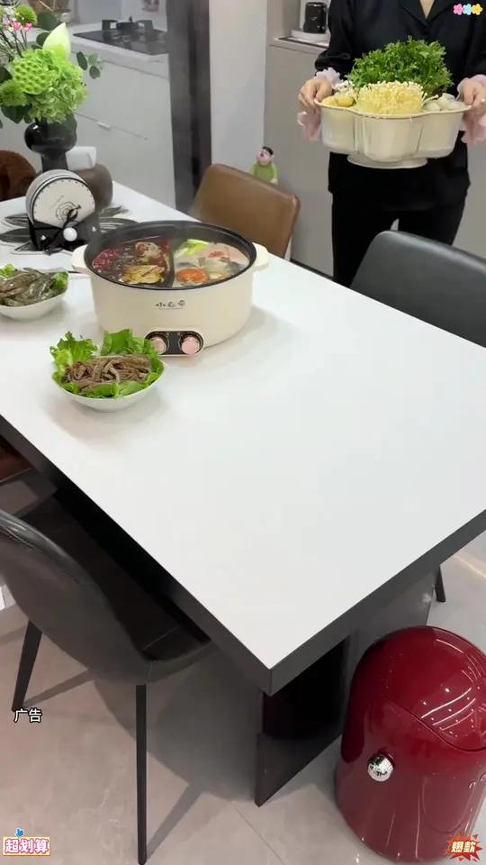 轻奢简约旋转火锅拼盘家用双层蔬菜水果分格洗菜备菜收纳旋转盘 商品短标题*最多