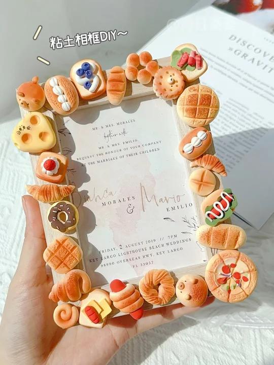 超轻粘土美食相框DIY～越做越饿越想吃～