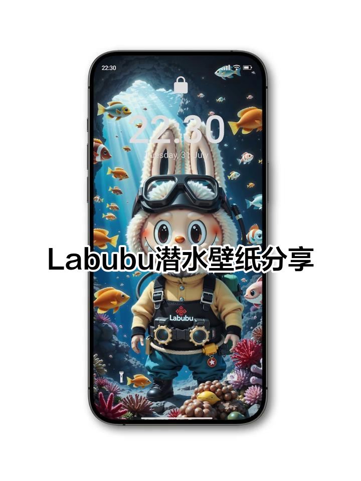 109 Labubu潜水动态壁纸,手机屏幕下的海底世界