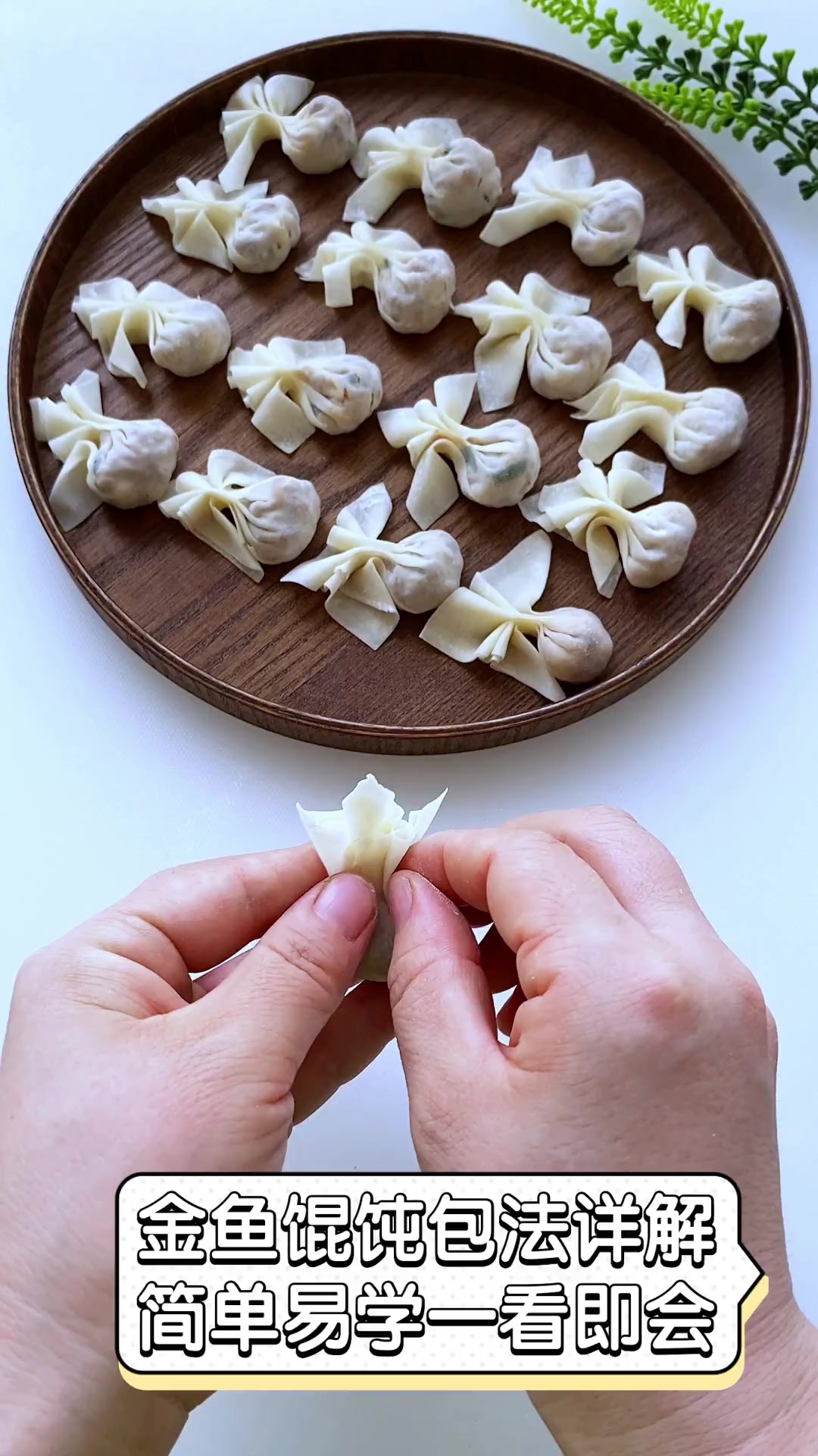金鱼馄饨包法详解,简单易学一看即会