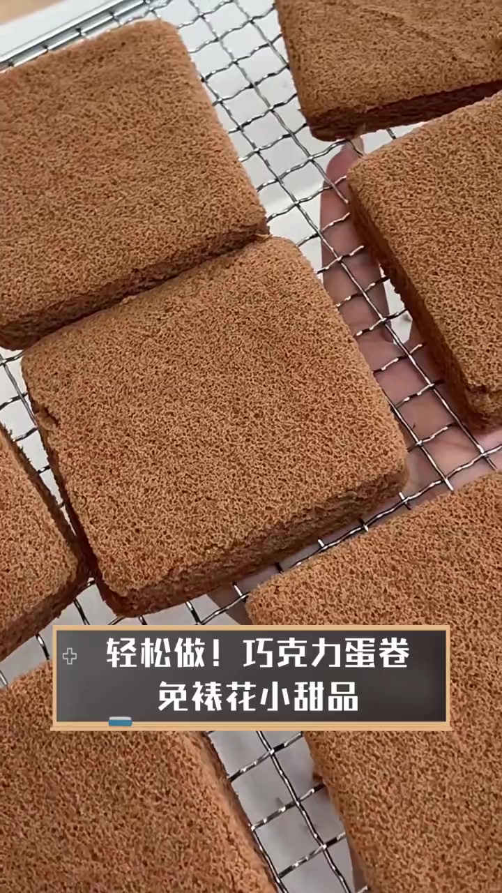 轻松做!巧克力蛋卷,免裱花小甜品