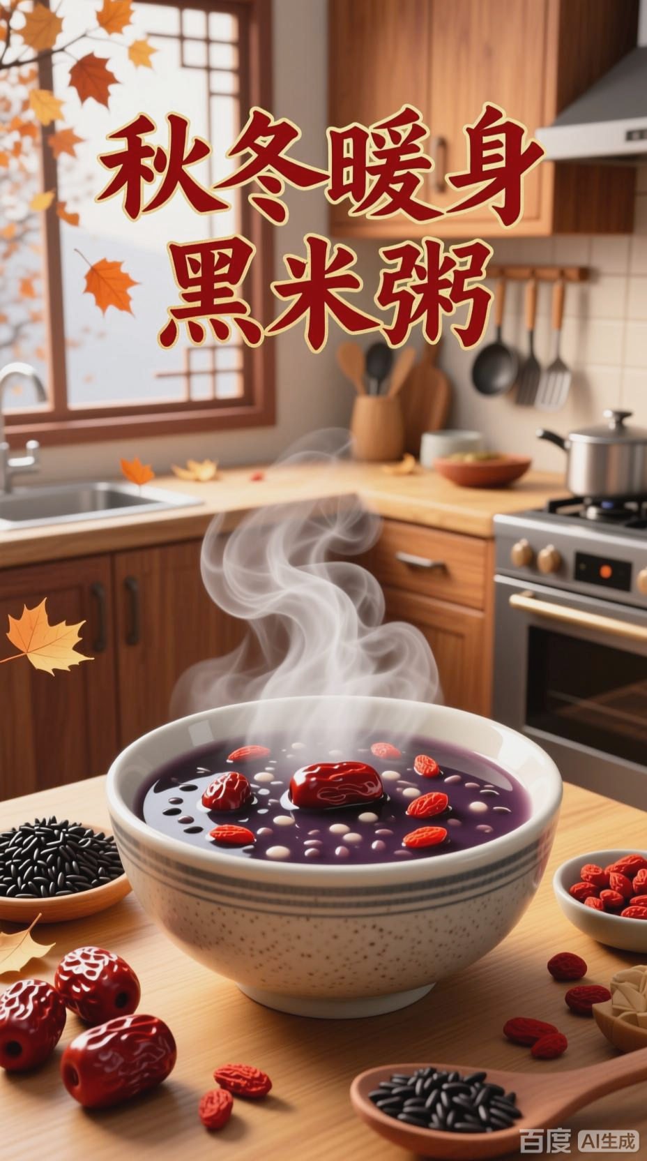 秋冬补血秘籍，黑米粥暖身