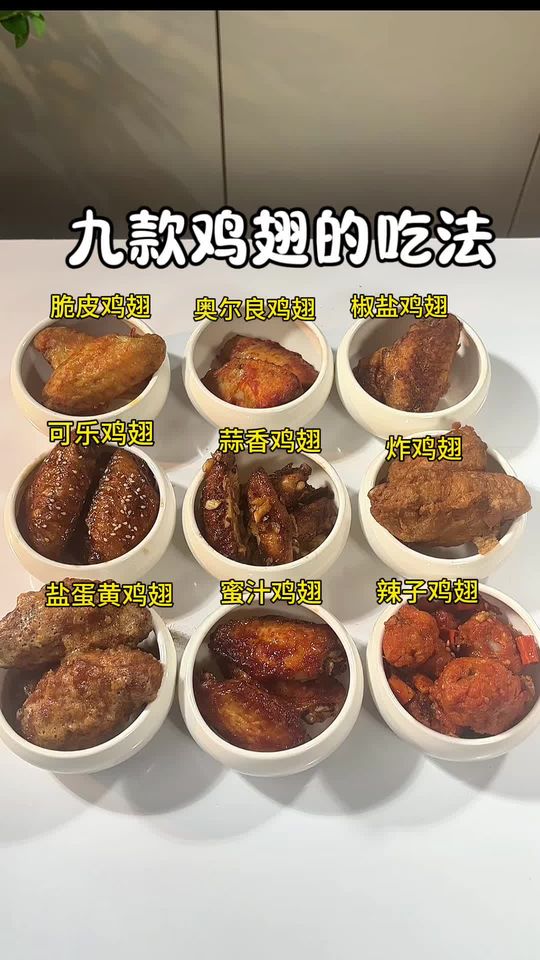 九款鸡翅的吃法,有没有一款是你喜欢吃的,一分钟了解九种鸡翅的不同做法,操作简单,赶快去吃