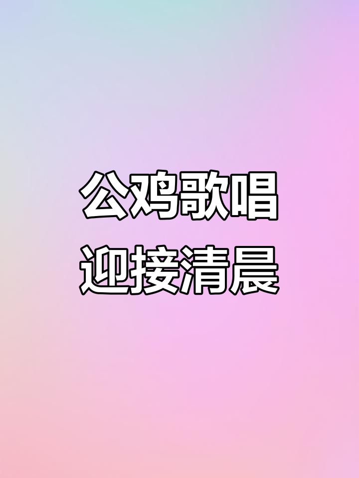 隔壁新邻居公鸡大清早唱歌,萌知计划带你了解他们的“暴笑”清晨