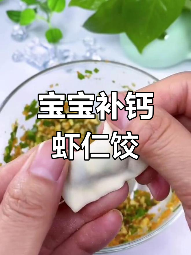 十个月宝宝补钙小饺子,虾仁馄饨皮儿轻松学