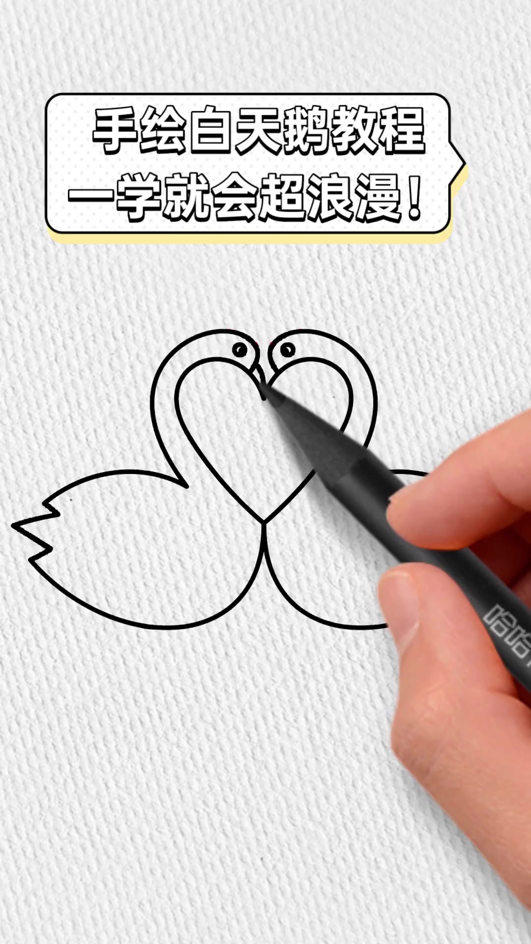 手绘白天鹅教程,一学就会超浪漫!