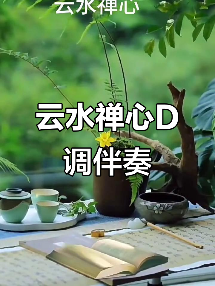 《云水禅心》D调伴奏与背景视频素材,带你进入宁静心境