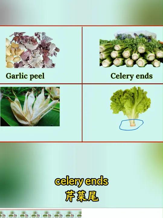 瓜果蔬菜的“边角料”,用英文怎么说?