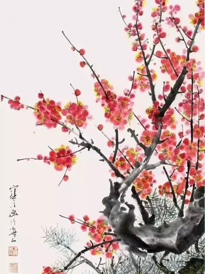 国画名家笔下的梅花