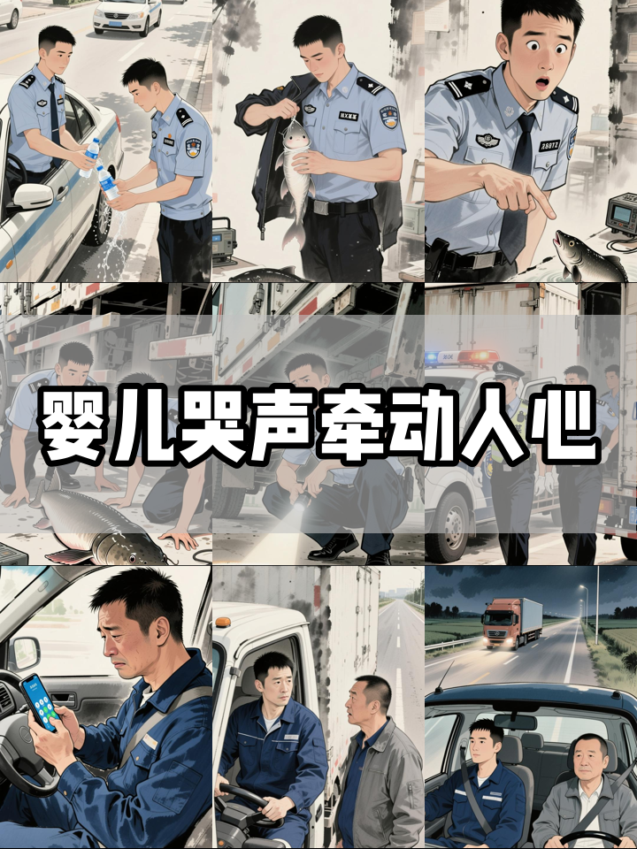 货车传来婴儿哭声？特大娃娃鱼滑出车厢，民警紧急泼水施救！