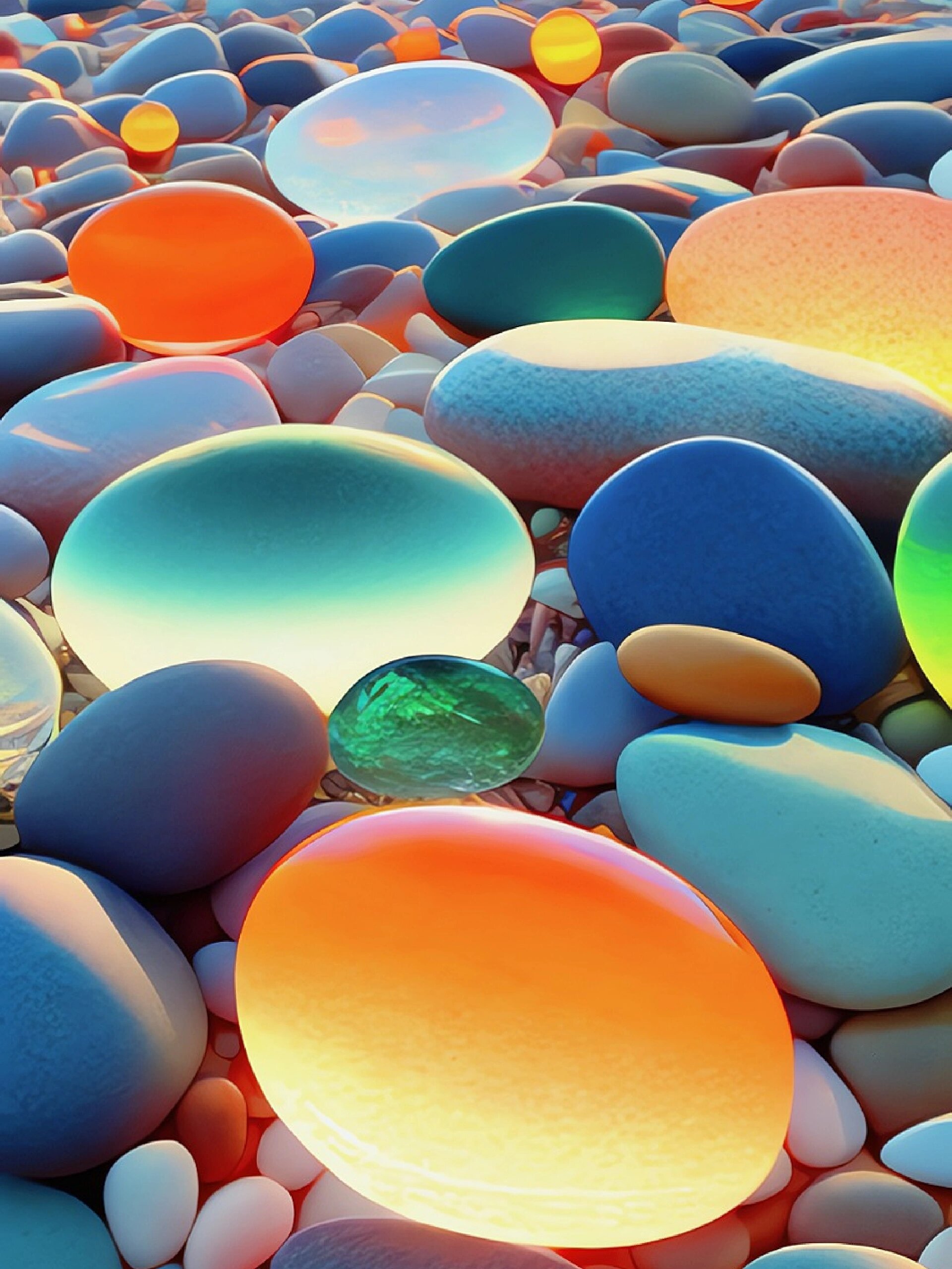 超好看鹅卵石-壁纸