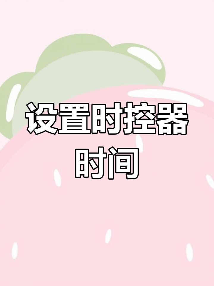 时控器设置时间教程