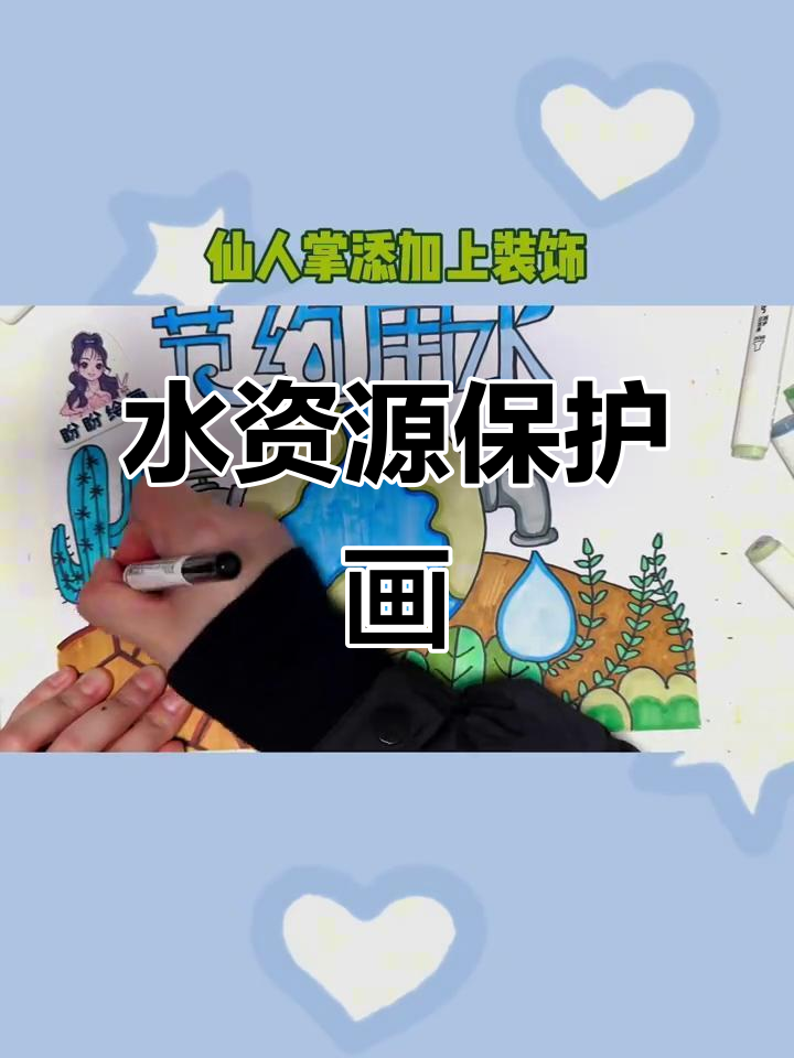 节约用水手抄报，画出地球与水滴的美丽故事