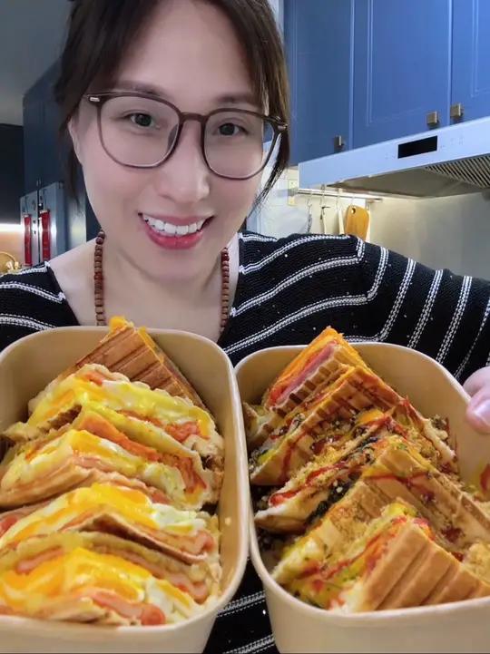 一口爆浆的热压三明治做法