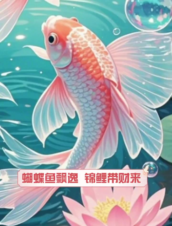 蝴蝶鱼飘逸,锦鲤带财来