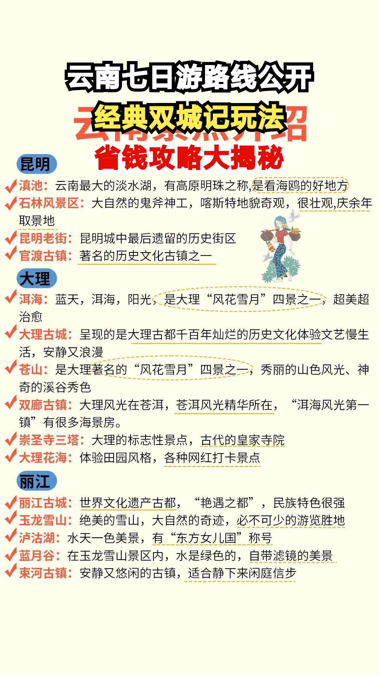 云南七日游如何规划？这份攻略让你省心又省钱，跟着走不迷路！