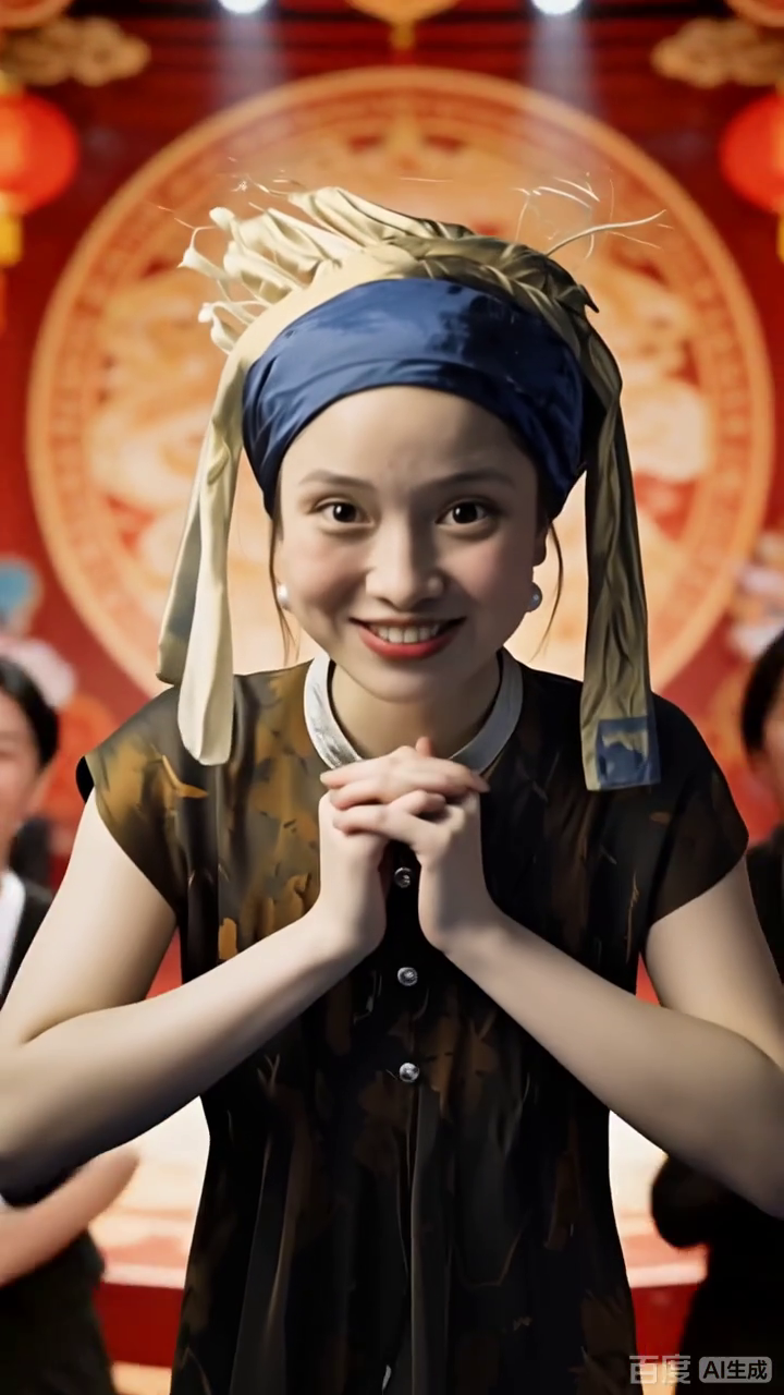 名画少女的新春祝福