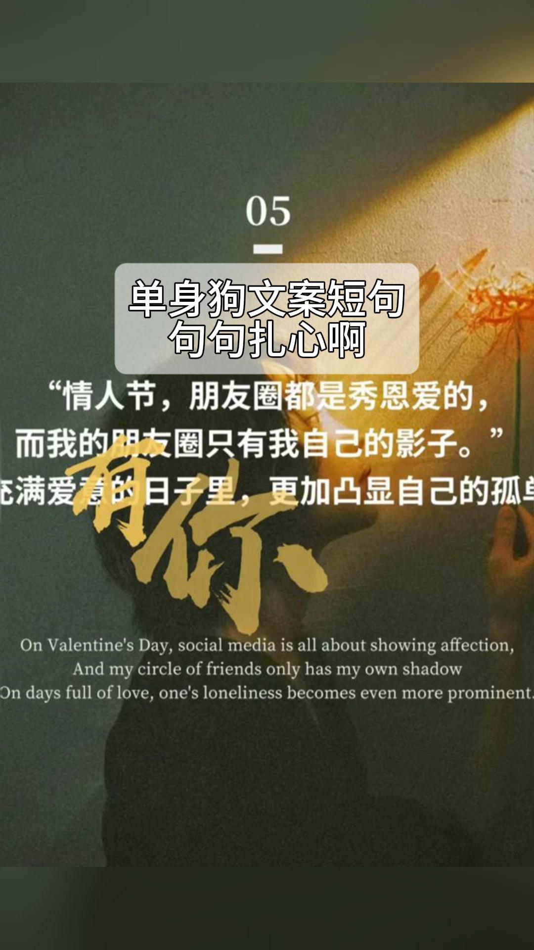 单身狗文案短句,句句扎心啊