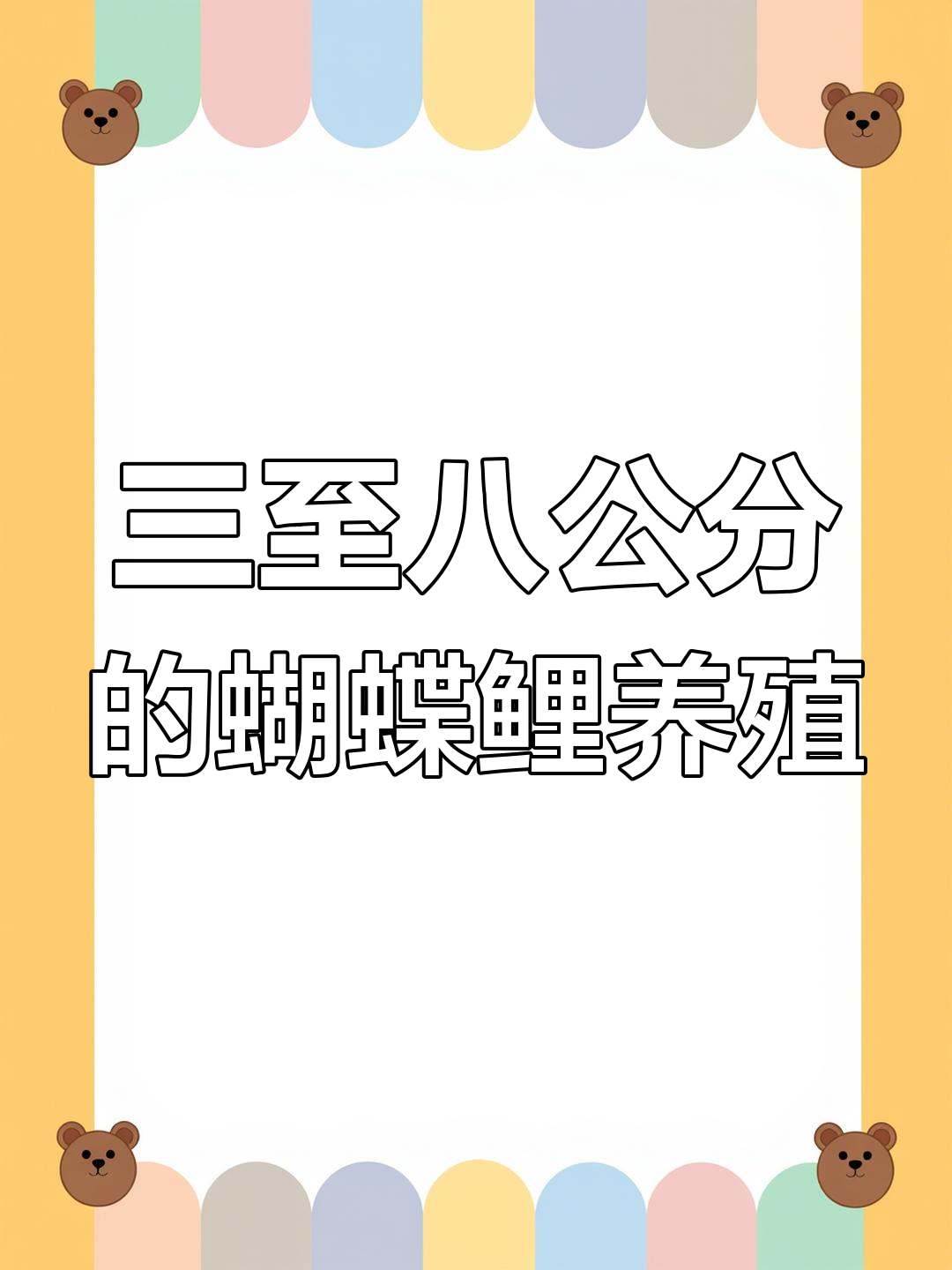 蝴蝶鲤鱼苗饲养技巧:从三到十五公分全攻略