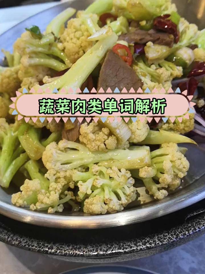 菜花、西兰花与牛肉的英语表达