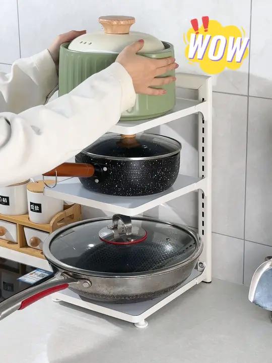 厨房多层置物架,家用多功能橱柜下水槽锅具灶台分层放锅架,收纳架子 厨房好物 厨房置物架 多