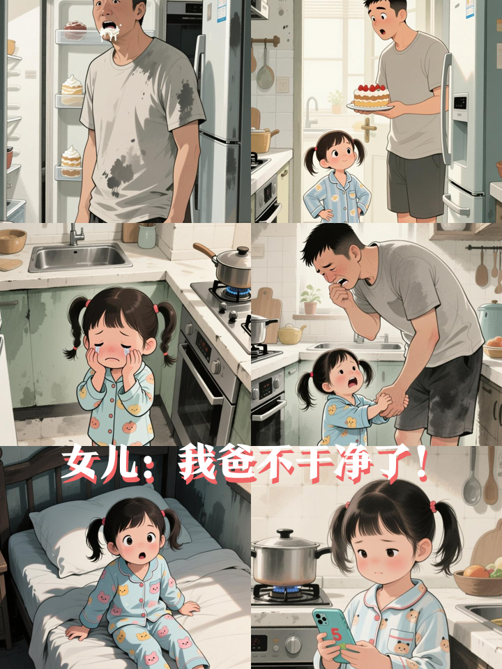 女儿当场抓包爸爸偷吃零食，结局神反转暖哭全网