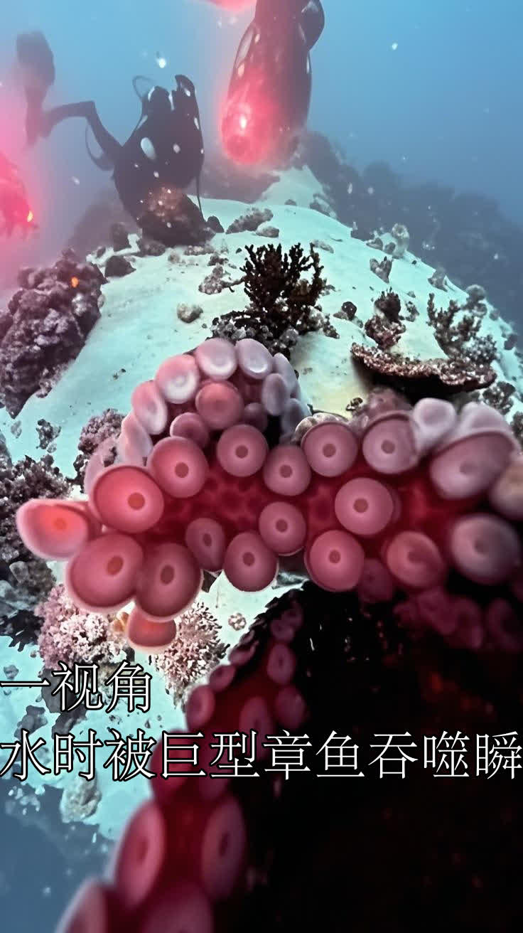 第一视角!潜水时被巨型章鱼吞噬瞬间