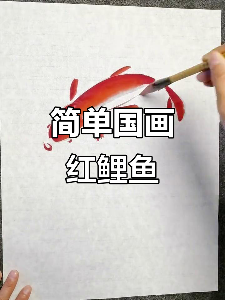 用最简单的笔触画红鲤鱼，水墨写意轻松学