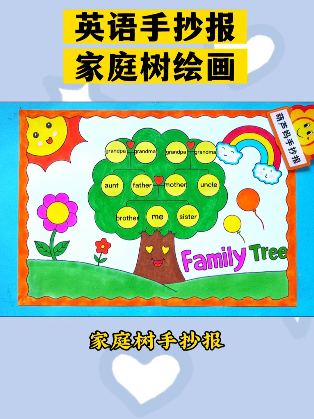 英语家庭树手抄报绘画