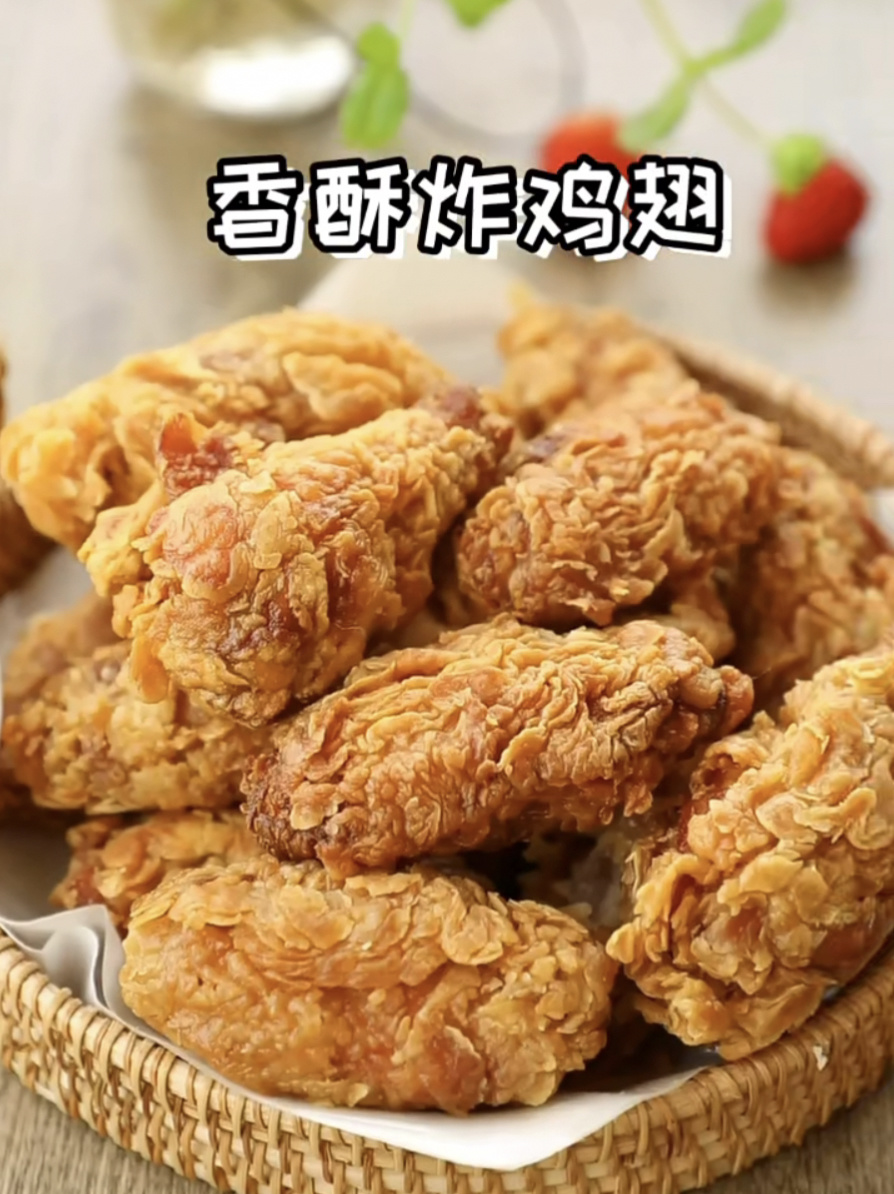 外皮酥脆鸡肉爆汁的香酥炸鸡翅在家也能做