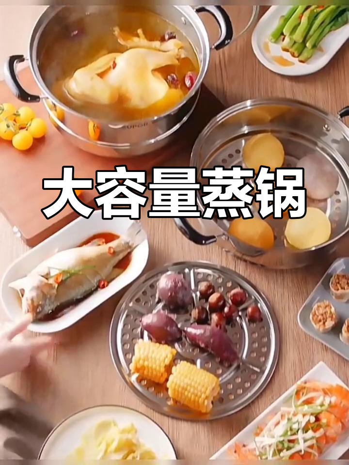 苏泊尔蒸锅,304不锈钢大容量,电磁炉通用