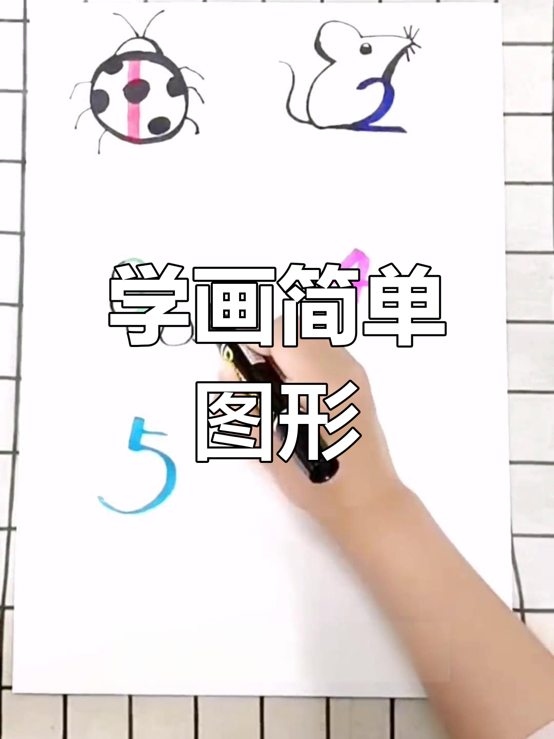 简笔画教程:七星瓢虫与小动物