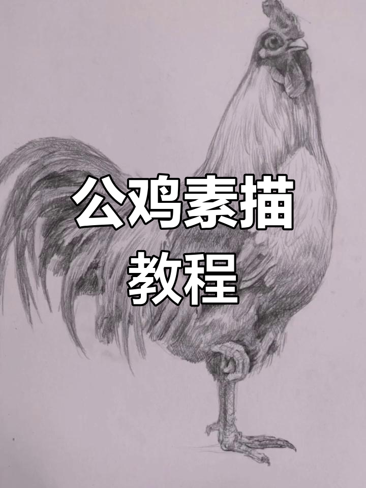 素描公鸡步骤详解：从头部到翅膀的完美刻画