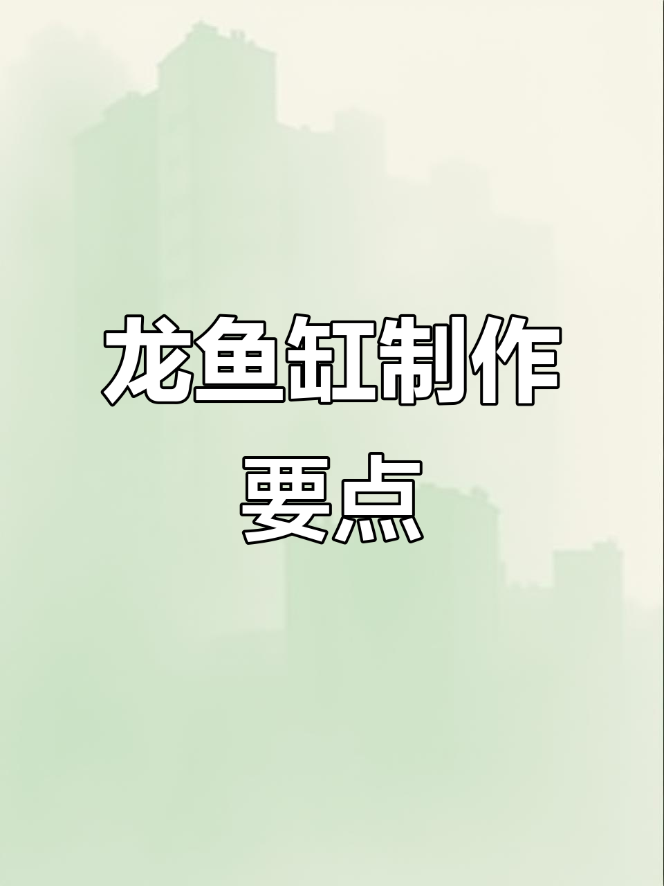 龙鱼缸制作全攻略:过滤系统与锦鲤兰寿搭配技巧