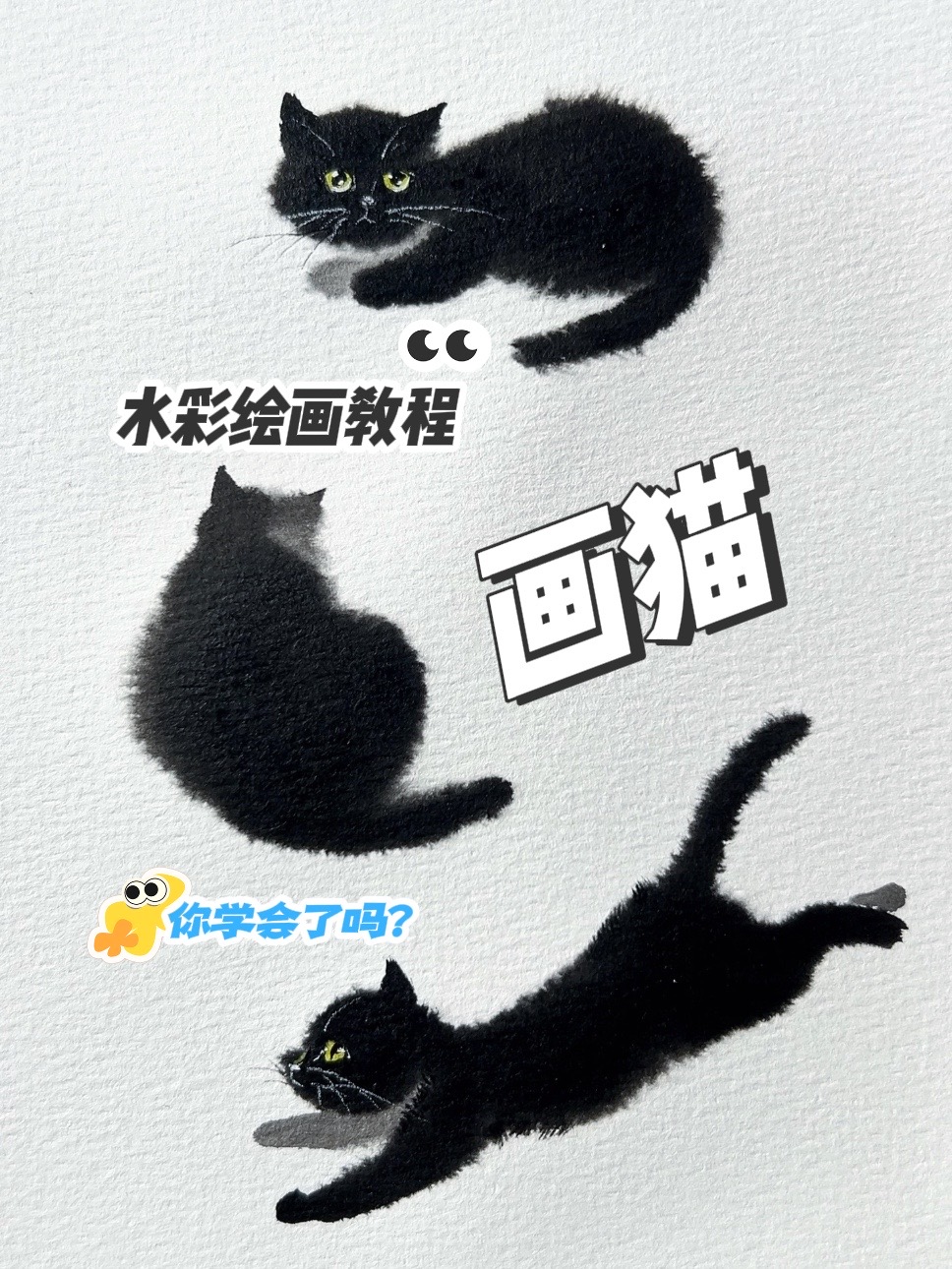 一学就会！水彩画猫的绘画教程来了！