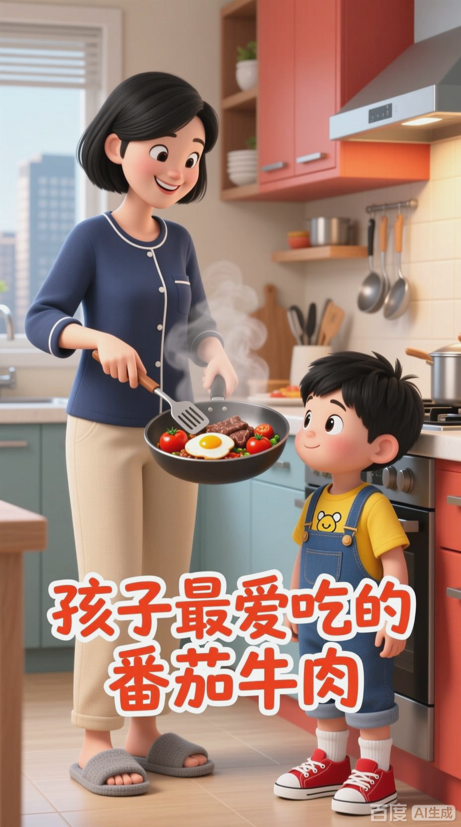 西红柿鸡蛋炒牛肉，小孩也爱吃的下饭菜