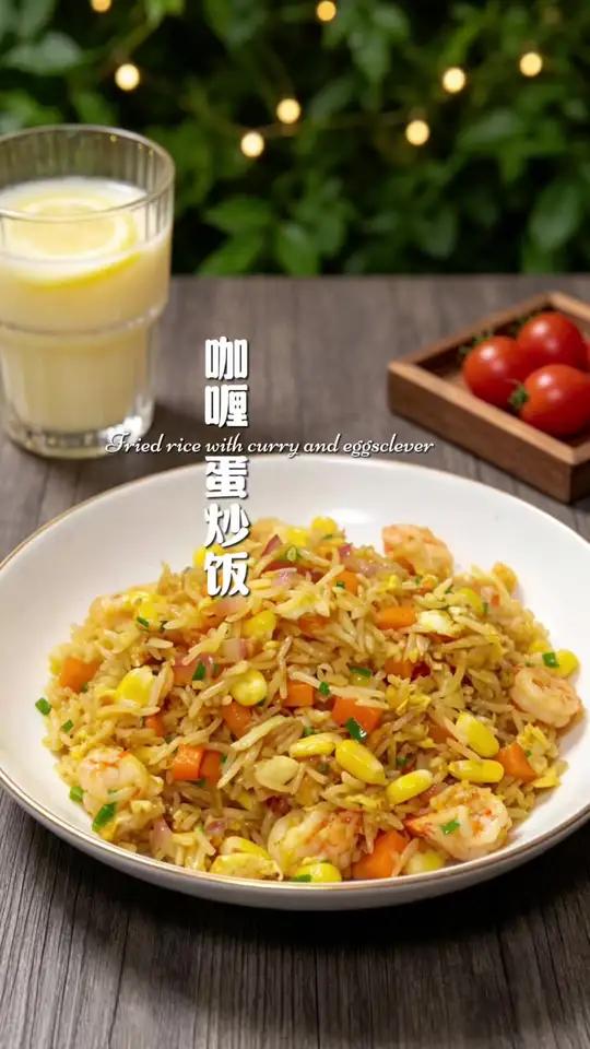 咖喱炒饭怎么做好吃?#真实生活分享计划 #家常菜 #美食教程 #下饭菜 #家常美食