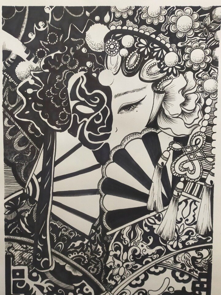 国潮|黑白装饰画|对称