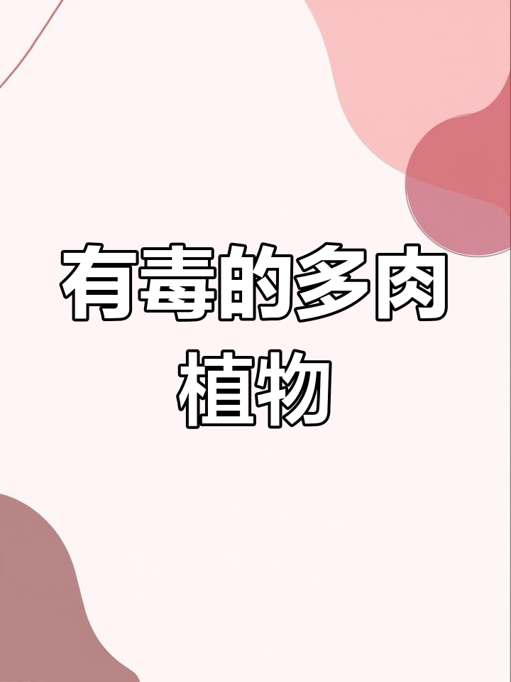这些多肉有毒,养殖需小心!