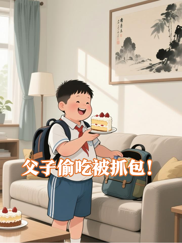 儿子偷偷给爸爸买蛋糕，结果妈妈突然回来了！
