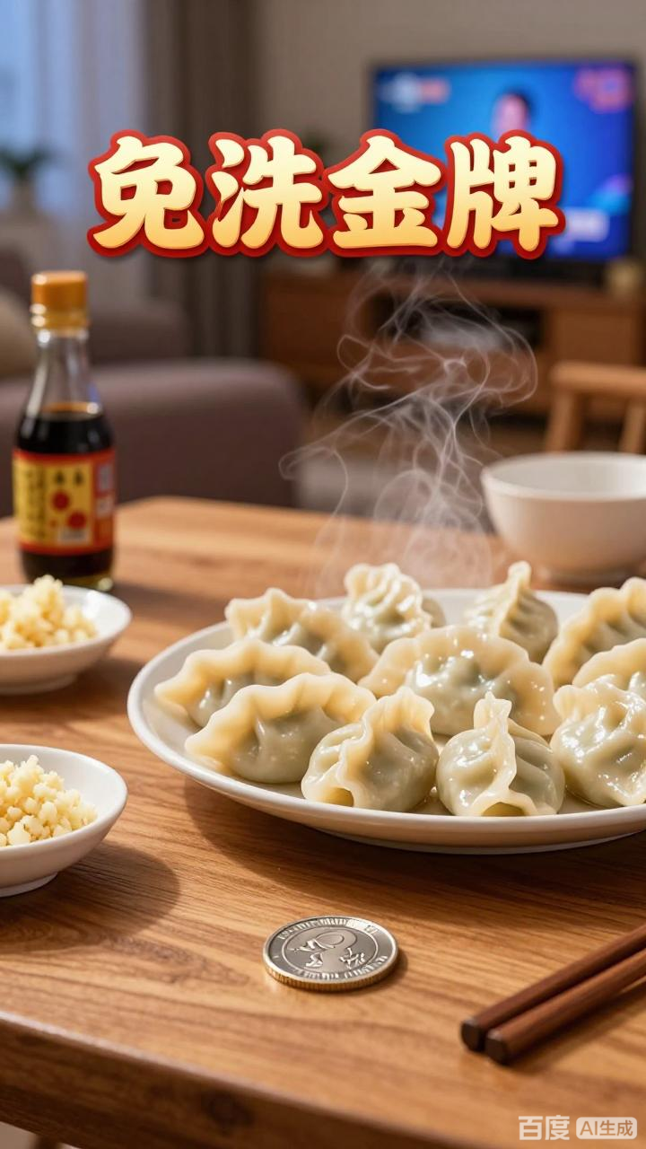 除夕夜全家吃饺子看春晚