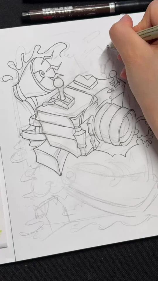 黑白装饰画绘画步骤第一弹