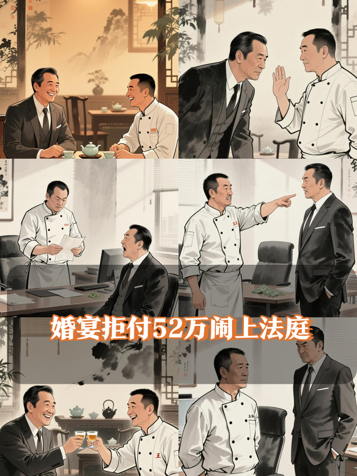 浙江一老板为女儿举办252桌婚宴，花52万嫌贵拒付款，怀疑采
